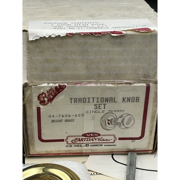 Vtg H.B. Ives Artisan Collection Single Dummy SOLID Brass Knobs W/Rose Lot Of 2 - Picture 4 of 16